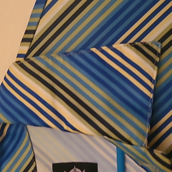 STEELHEAD Men's Retro Blue/Black/Cream Striped Button Down Shirt - Size Medium - Picture 4 of 11